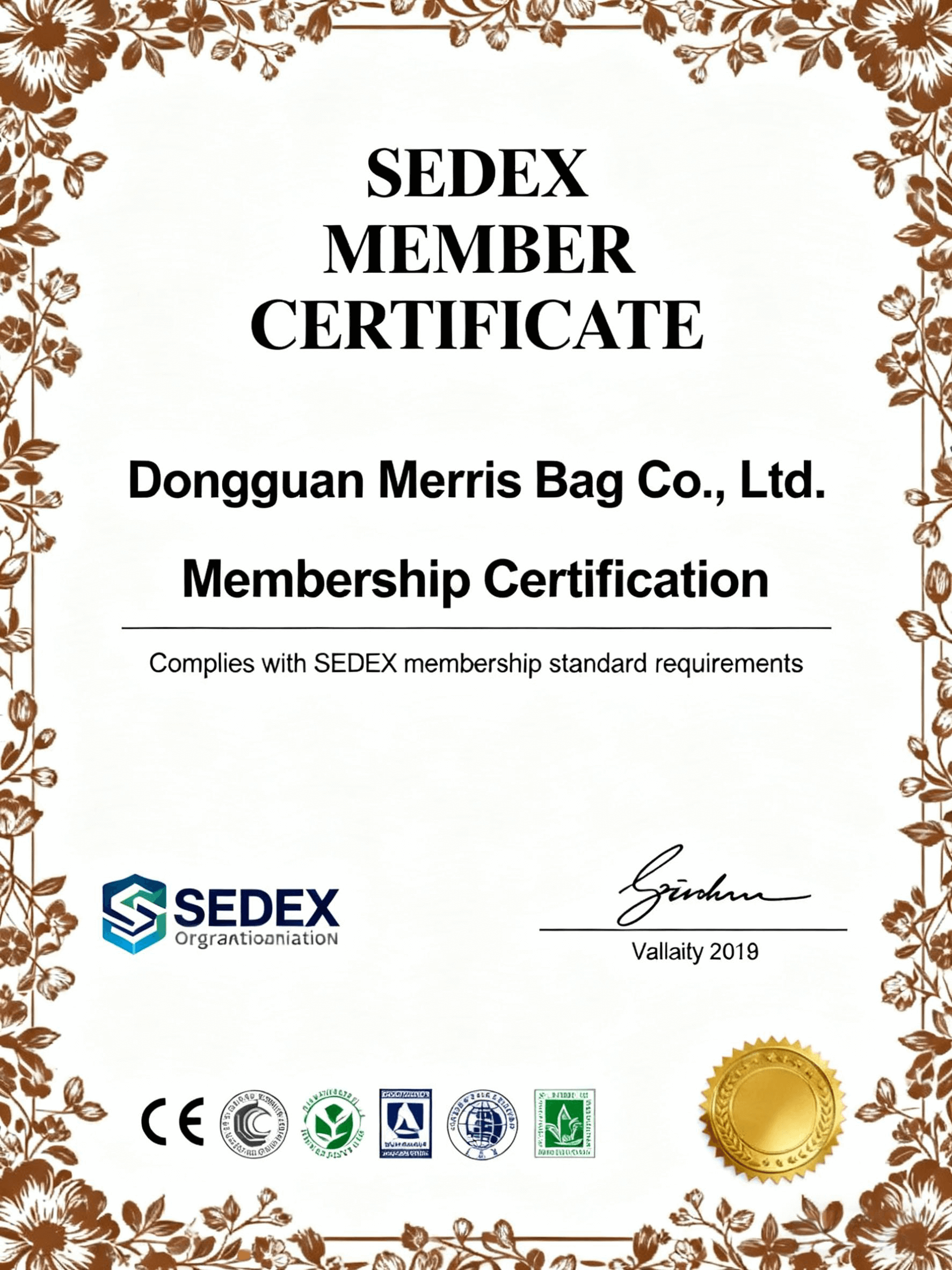SEDEX Member Certification